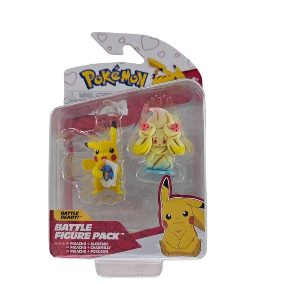Pokemon Valentines Exclusive Pikachu Alcremie Battle Figure Pack Jazwares 2024 - Picture 1 of 4